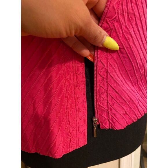 SILK CLUB Collection Pink Solid Zip Up Jacket Sz Medium - Picture 4 of 9